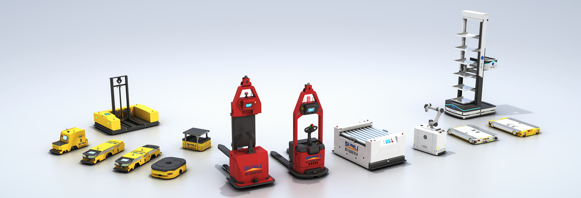 Efficient Two-way Platform AGV moving heavy pallets in a modern automated warehouse environment