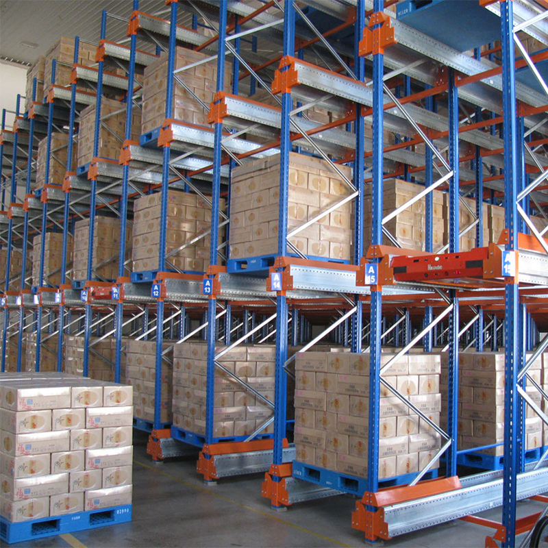 Heavy duty warehouse shelving installation and structural framework