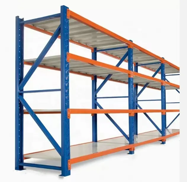 Medium Duty Warehouse Storage pallet Racking with Steel Deck Plate Type Esd Protection Q235,steel Customized 1.0-1.8mm